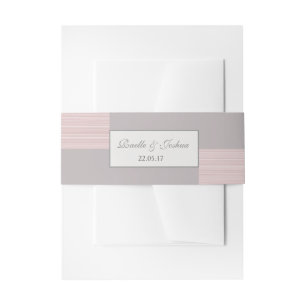 Bandeau De Faire-part Moderne chic rose vif blanc rayures gris mariage