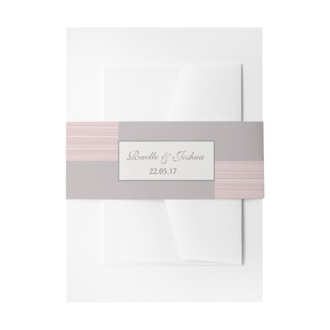 Bandeau De Faire-part Moderne chic rose vif blanc rayures gris mariage (Devant example)