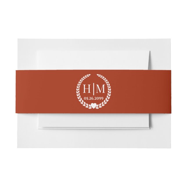 Bandeau De Faire-part Moderne Deep Automne Orange Invitation Bande Belly (Devant Example)