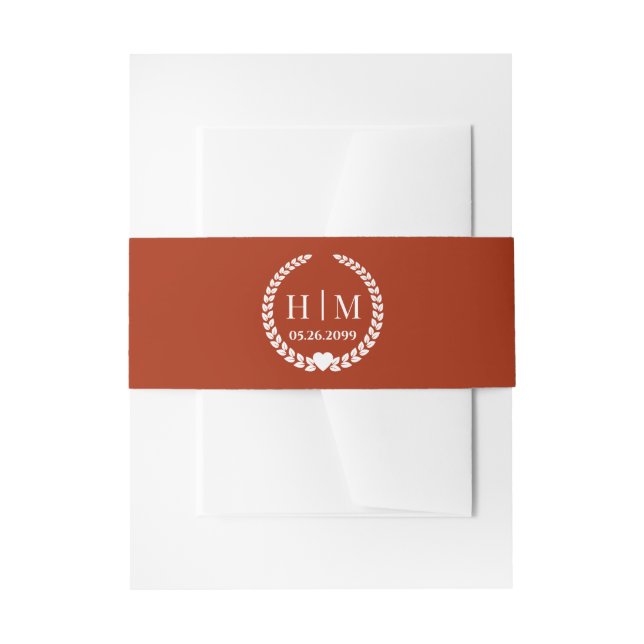 Bandeau De Faire-part Moderne Deep Automne Orange Invitation Bande Belly (Devant example)