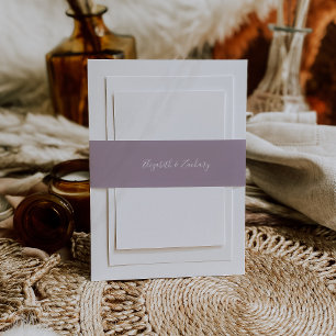 Bandeau De Faire-part Moderne Écriture Lavande Poussiéreuse Mariage