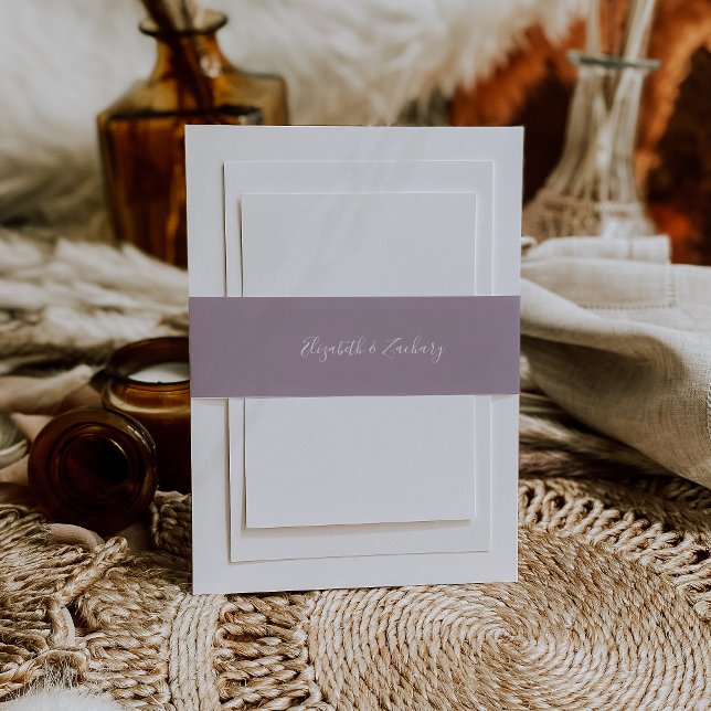 Bandeau De Faire-part Moderne Écriture Lavande Poussiéreuse Mariage (Créateur téléchargé)