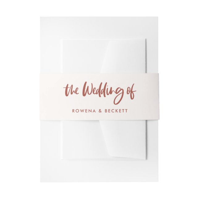 Bandeau De Faire-part Moderne élégant mariage rose neige (Devant example)