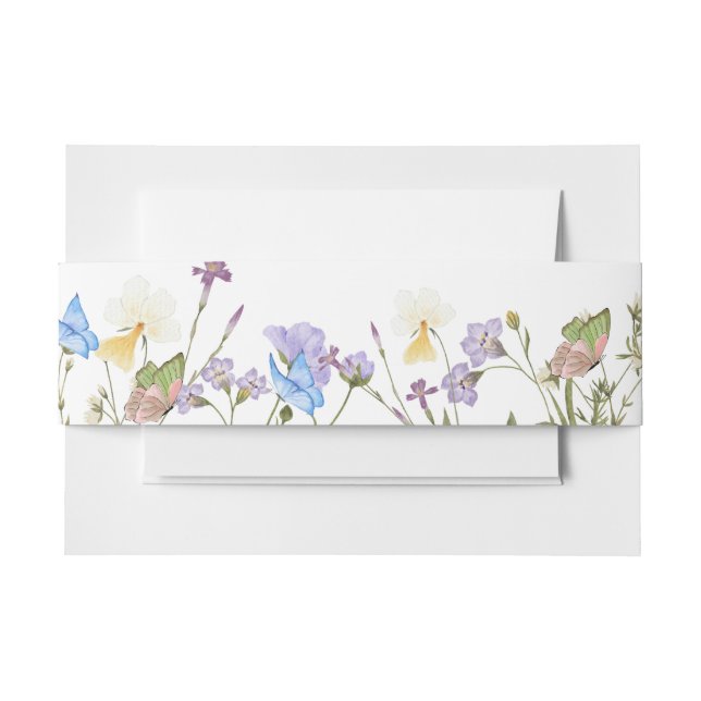 Bandeau De Faire-part Moderne Fleur sauvage  Mariage Floral (Devant Example)