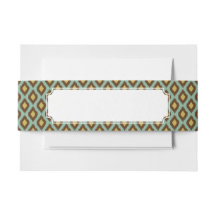 Bandeau De Faire-part Moderne jaune bleu d'ikat tribal moderne