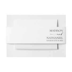 Bandeau De Faire-part Moderne minimaliste Élégant Mariage noir blanc