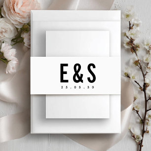 Bandeau De Faire-part Moderne minimaliste Gros Gras Monogramme Mariage C