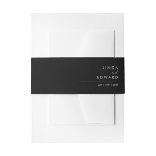 Bandeau De Faire-part Moderne minimaliste Mariage noir traditionnel