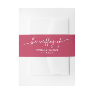 Bandeau De Faire-part Moderne minimaliste Mariage rouge Magenta