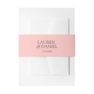 Bandeau De Faire-part Moderne rougissent les noms et la date roses de