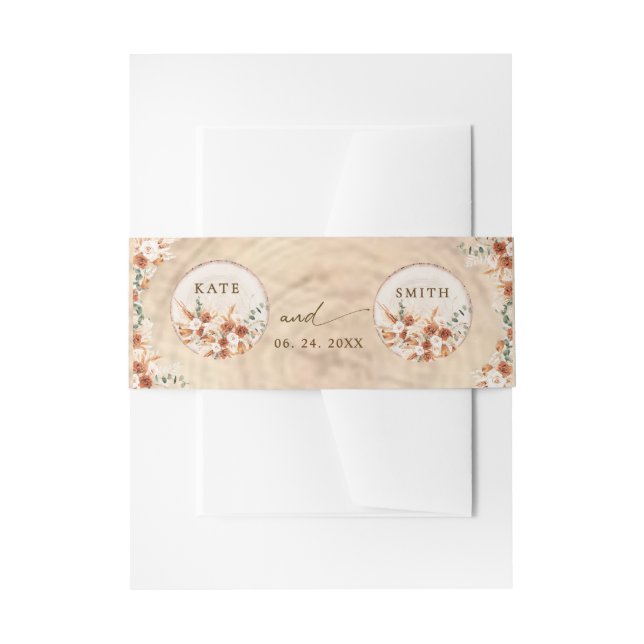 Bandeau De Faire-part Moderne Russe coupe bois découpé Mariage en terre  (Devant example)