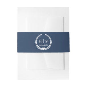 Bandeau De Faire-part Moderne Simple Minuit Bleu Invitation Bande Belly