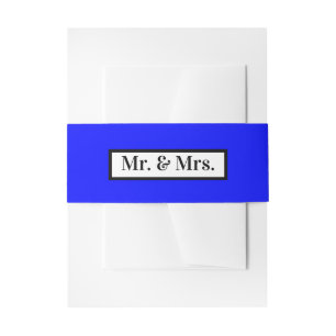 Bandeau De Faire-part Moderne Simple Rétro Bleu M. + Mme.