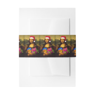 Bandeau De Faire-part Mona Lisa Arrive Comme Père Noël