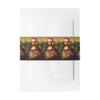 Bandeau De Faire-part Mona Lisa Arrive Comme Père Noël