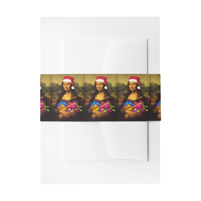 Bandeau De Faire-part Mona Lisa Arrive Comme Père Noël (Devant example)