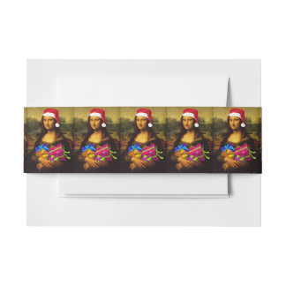 Bandeau De Faire-part Mona Lisa Arrive Comme Père Noël