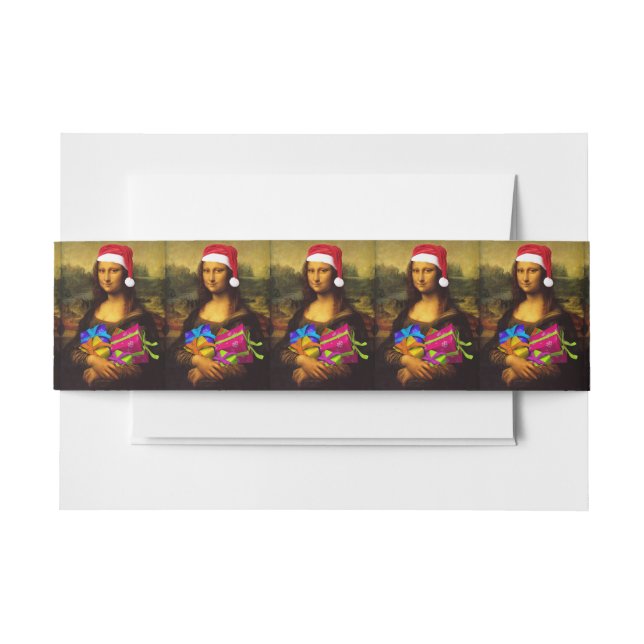 Bandeau De Faire-part Mona Lisa Arrive Comme Père Noël (Devant Example)