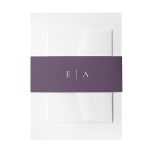 Bandeau De Faire-part Monogram Plum Purple Boho Mariage moderne