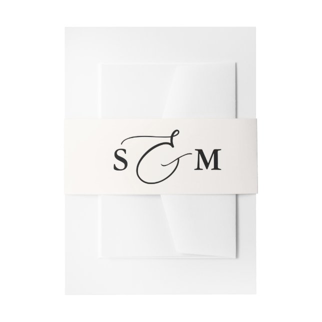 Bandeau De Faire-part Monogram Script Ampersand Elegant (Devant example)