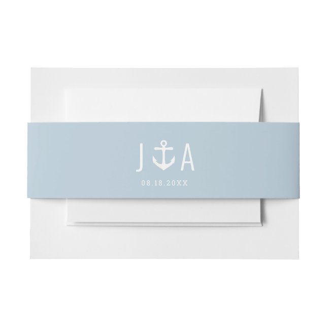Bandeau De Faire-part Monogramme Ancre Nautique Pour Mariage Nouvelle-An (Devant Example)