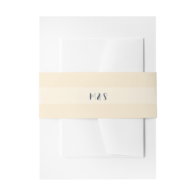 Bandeau De Faire-part Monogramme beige pêche doux (Devant example)