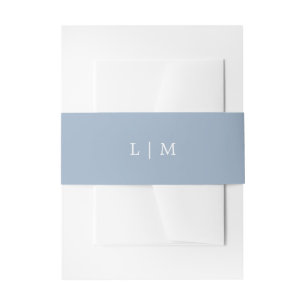 Bandeau De Faire-part Monogramme bleu simple Mariage élégant minimal