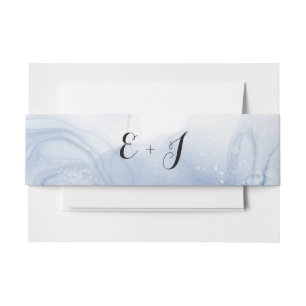 Bandeau De Faire-part Monogramme Blue Watercolor Wedding Inviter Belly B