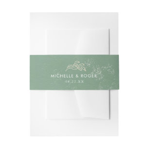 Bandeau De Faire-part monogramme botanique aquarelle pastel Mariage