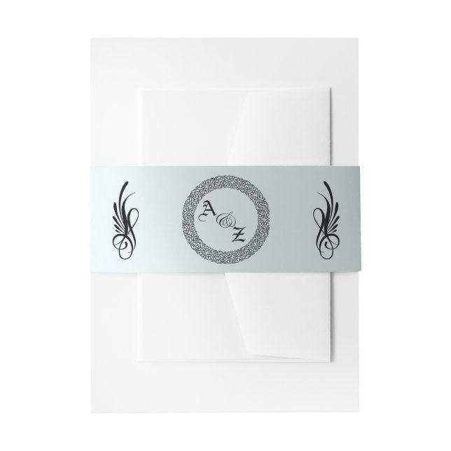 Bandeau De Faire-part Monogramme calligraphique - Argent (Devant example)