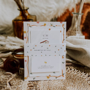 Bandeau De Faire-part Monogramme Citrus   Mariage Amore & Aranci