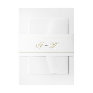 Bandeau De Faire-part Monogramme classique officiel Mariage noir et or
