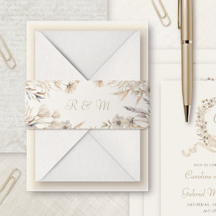 Bandeau De Faire-part Monogramme d'automne Mariage élégant