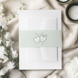 Bandeau De Faire-part Monogramme de cœurs dessinés à la main pour mariag