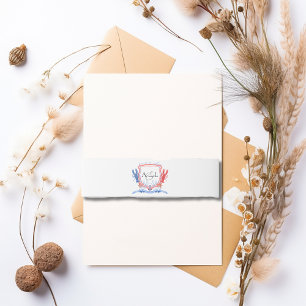 Bandeau De Faire-part Monogramme de crête de homard bleu marine