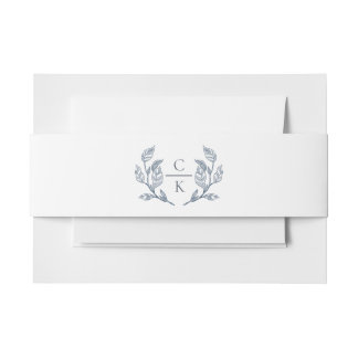 Bandeau De Faire-part Monogramme de crête Toile française mariage romant