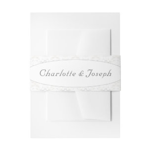 Bandeau De Faire-part Monogramme de dentelle blanche vintage