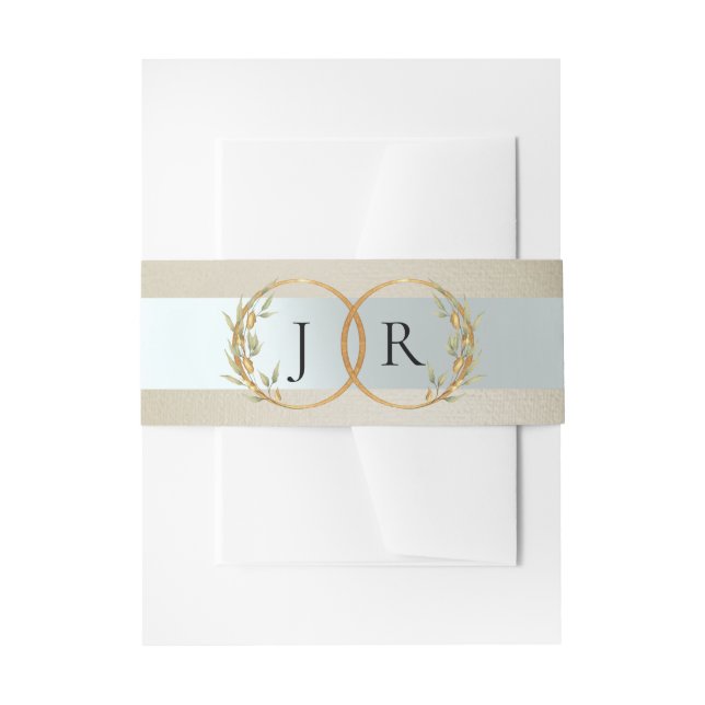 Bandeau De Faire-part Monogramme de feuille liée - Blé (Devant example)