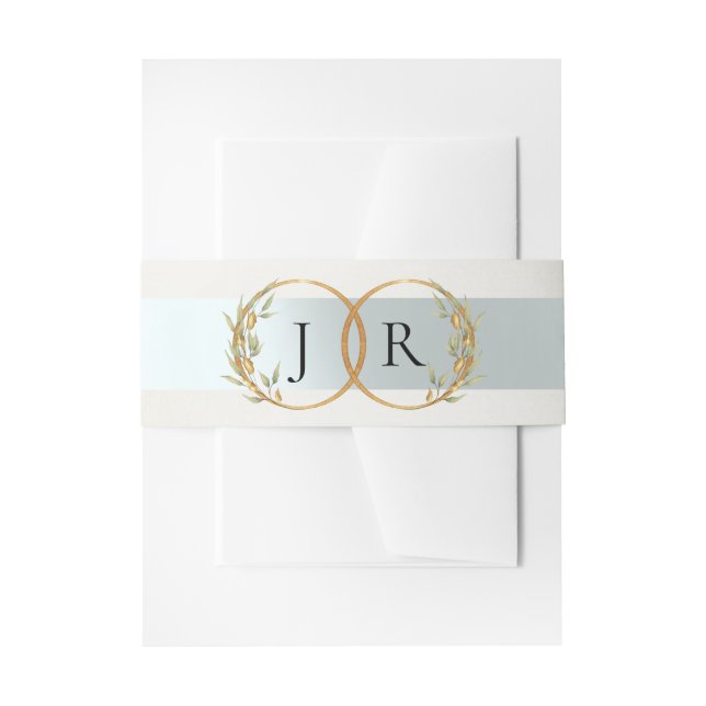 Bandeau De Faire-part Monogramme de feuille liée - Ivoire (Devant example)
