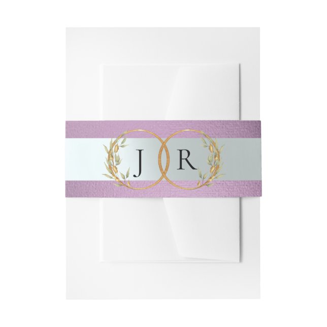 Bandeau De Faire-part Monogramme de feuille liée - Lavande (Devant example)