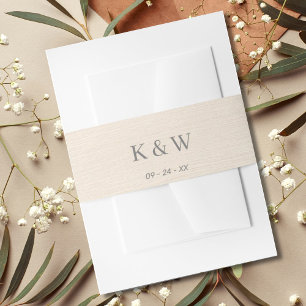 Bandeau De Faire-part Monogramme de lin de style Kraft moderne