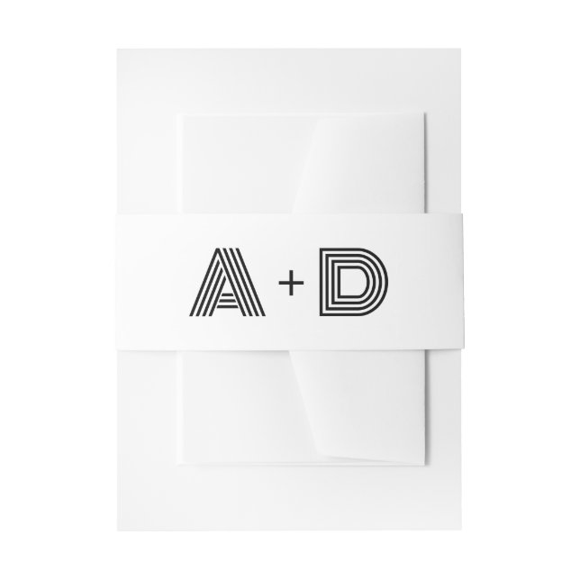 Bandeau De Faire-part Monogramme de mariage Art Déco rétro géométrique (Devant example)