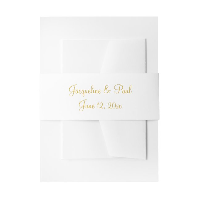 Bandeau De Faire-part Monogramme de mariage blanc or (Devant example)