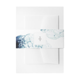 Bandeau De Faire-part Monogramme de mariage bleu de destination nautique