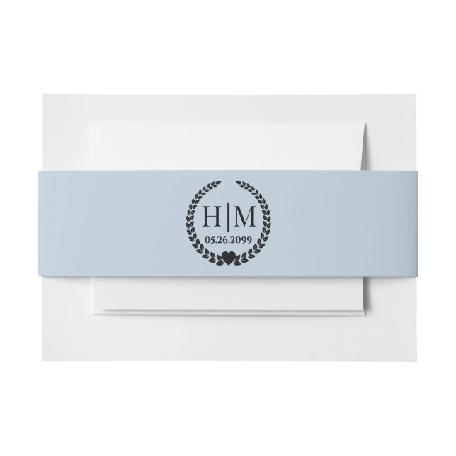 Bandeau De Faire-part Monogramme de mariée et de chambre simple et éléga (Devant Example)