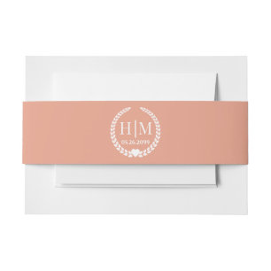 Bandeau De Faire-part Monogramme de mariée et de chambre simple et éléga