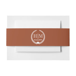 Bandeau De Faire-part Monogramme de mariée et de chambre simple et éléga