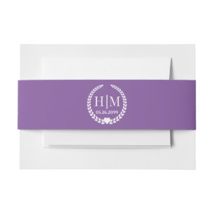 Bandeau De Faire-part Monogramme de mariée et de chambre simple et éléga