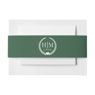 Bandeau De Faire-part Monogramme de mariée et de chambre simple et éléga