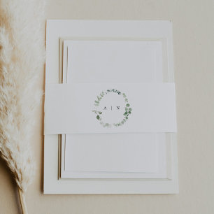 Bandeau De Faire-part Monogramme de verdure Invitation Bande de ventre